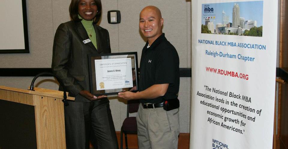 Empowered Ideas Co-Founder, James Wong, Awarded a Certificate of Recognition by the RDU Chapter of the National Black MBA Association